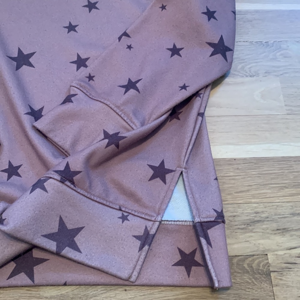 Star Patterned Crewneck Pullover Drop Shoulder Long Sleeve Sweatshirt Women’s S - Picture 4 of 12